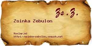 Zsinka Zebulon névjegykártya